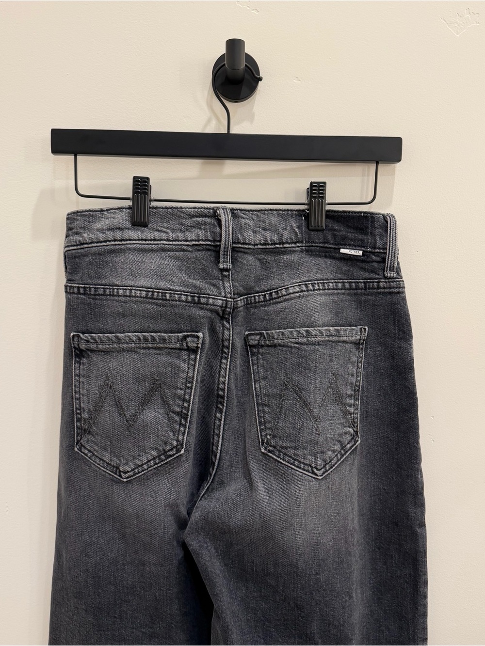 MOTHER High-Rise Wide Leg Jeans - Washed Black NWT - Picture 4 of 10